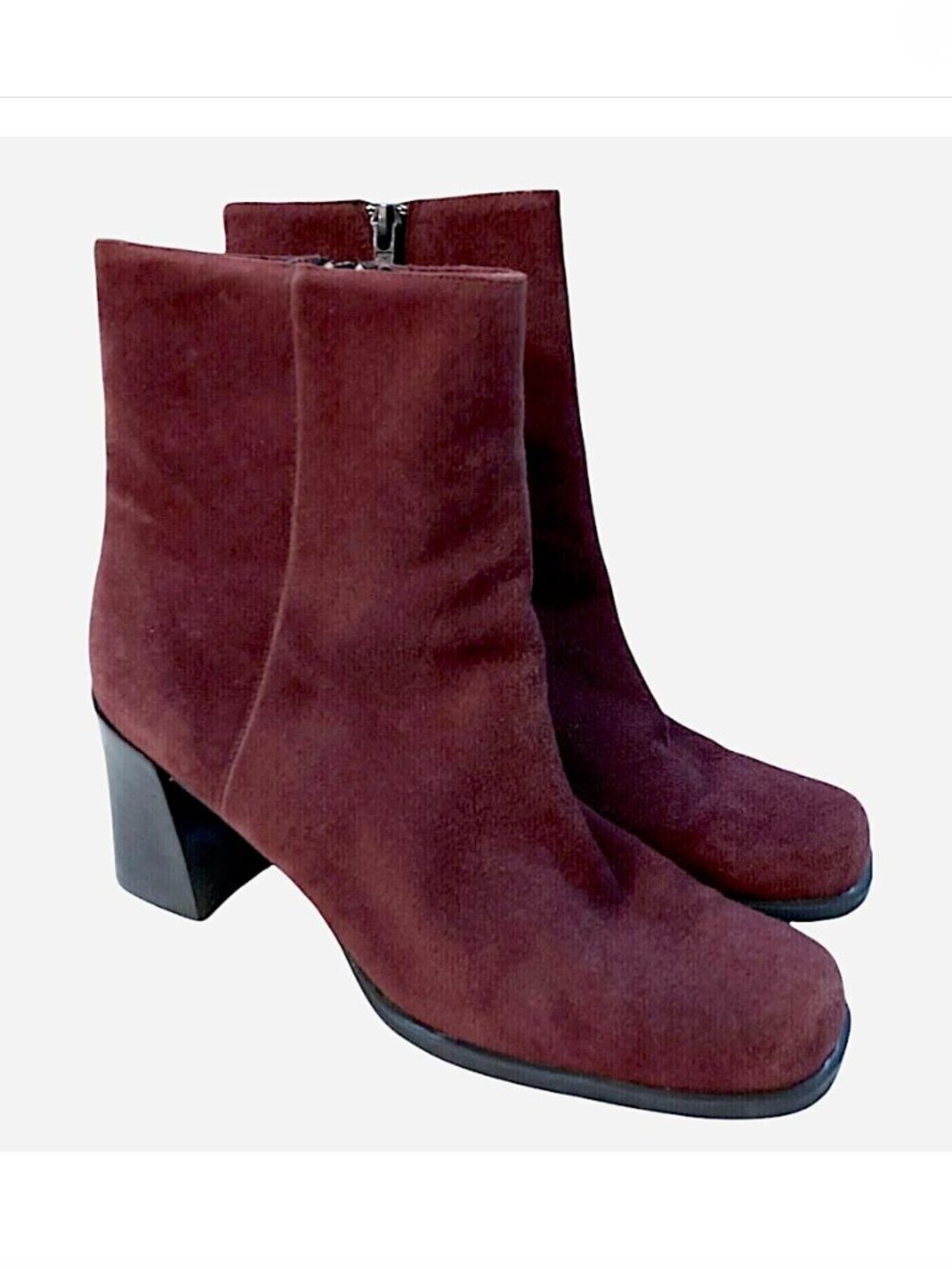 BLOOMINGDALE'S Sandra Genuine Suede Leather Side Zip Ankle Boots
